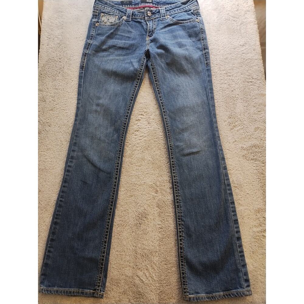 A New Approach Ana Women's Blue Cotton Embellished Pockets Boot Cut Jeans S 29/8